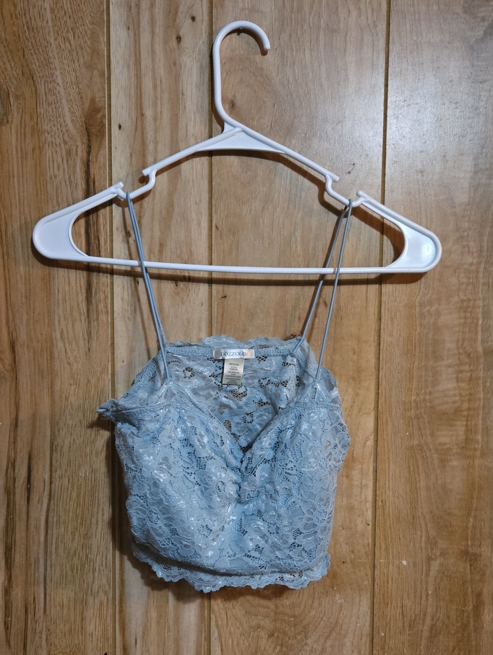 5/$25 SALE Bozzolo Size Medium Dusty Blue Lace Camisole
